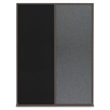 United Visual Products Single Door Radius Plus Corkboard, 24"X UV8001PLUS-BLACK-COBACC